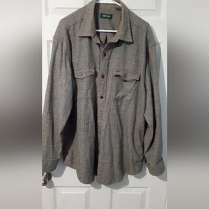 Orvis Gray and Brown Plaid Button Down Shirt